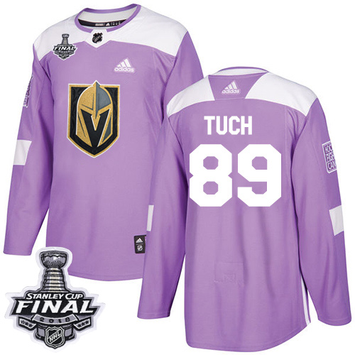Adidas Golden Knights #89 Alex Tuch Purple Authentic Fights Cancer 2018 Stanley Cup Final Stitched NHL Jersey - Click Image to Close